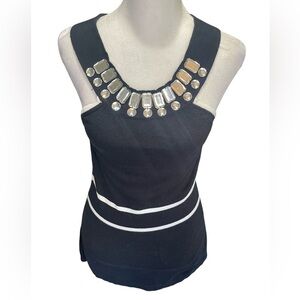 Bejeweled Y2K Top By MKM Designs Colors Black/White